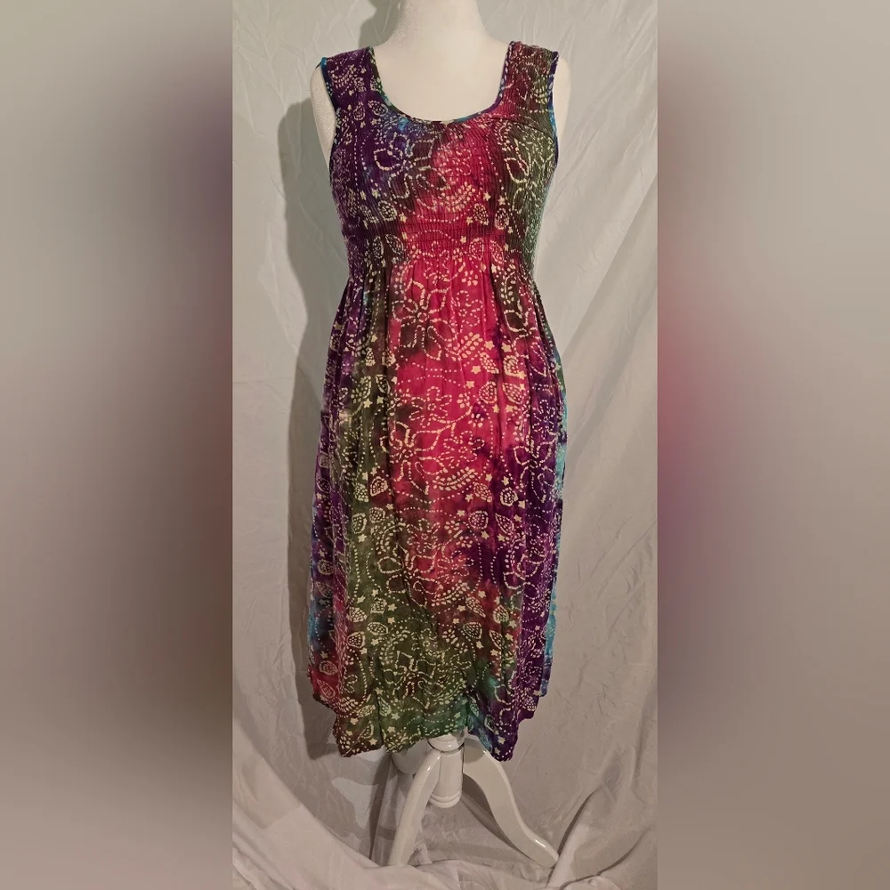 BOHO Multicolor Boho Sleeveless Women's Dress - Picture 1 of 11